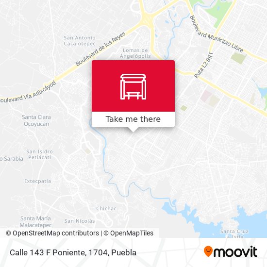 Mapa de Calle 143 F Poniente, 1704