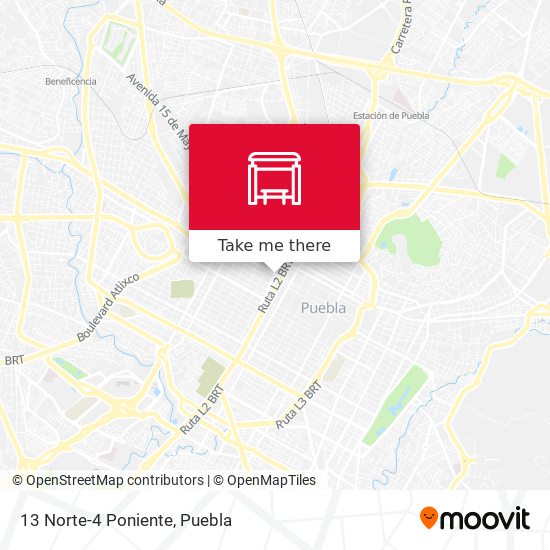 Mapa de 13 Norte-4 Poniente
