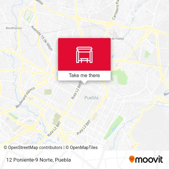 12 Poniente-9 Norte map