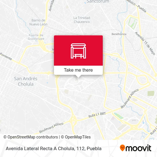 Avenida Lateral Recta A Cholula, 112 map