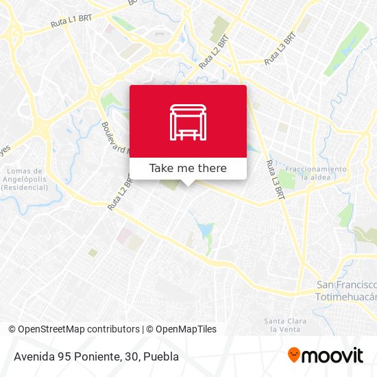 Mapa de Avenida 95 Poniente, 30