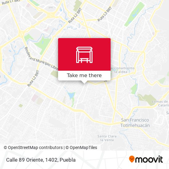 Mapa de Calle 89 Oriente, 1402