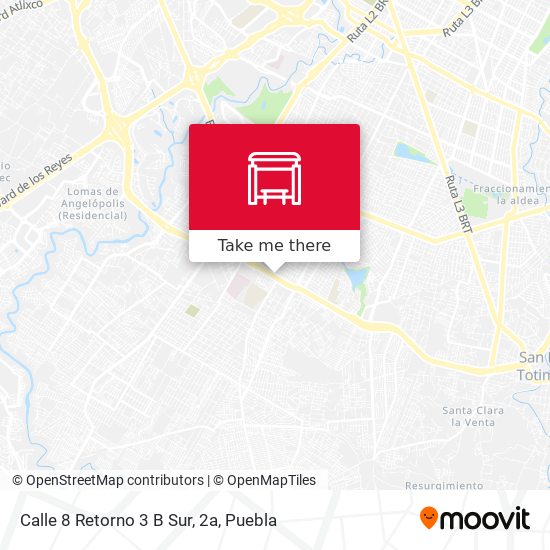 Mapa de Calle 8 Retorno 3 B Sur, 2a