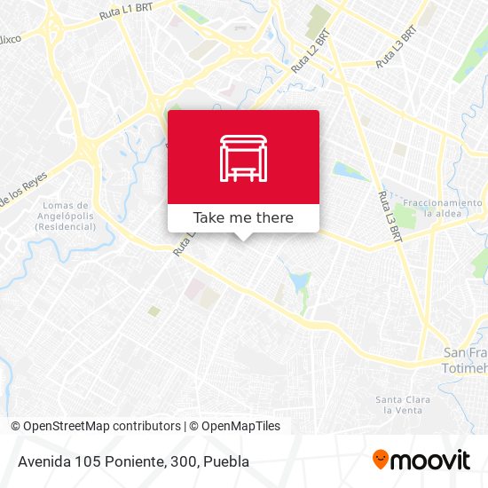Avenida 105 Poniente, 300 map