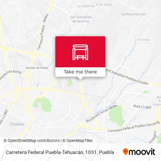 Mapa de Carretera Federal Puebla-Tehuacán, 1031