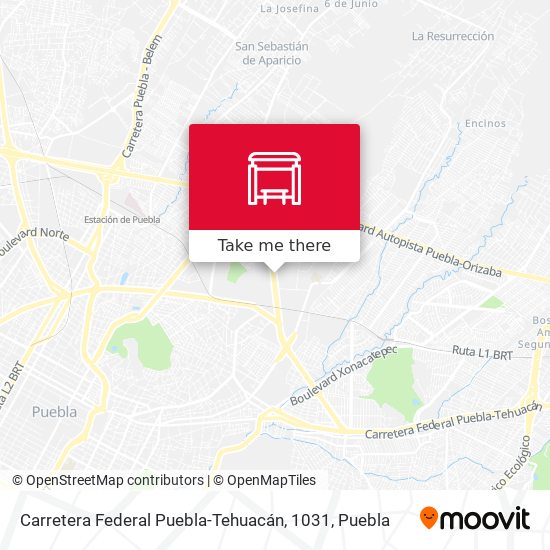 Mapa de Carretera Federal Puebla-Tehuacán, 1031
