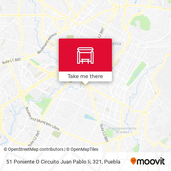 51 Poniente O Circuito Juan Pablo Ii, 321 map