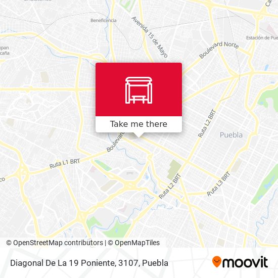Diagonal De La 19 Poniente, 3107 map