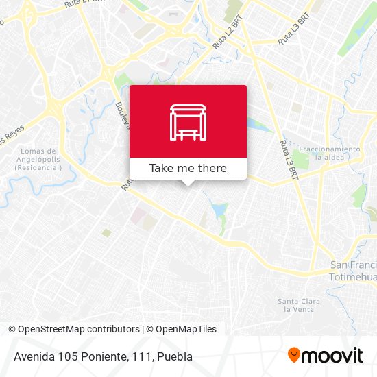 Avenida 105 Poniente, 111 map