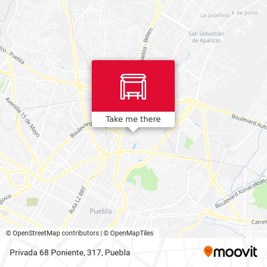 Mapa de Privada 68 Poniente, 317