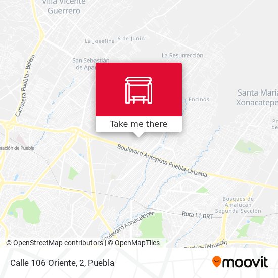 Mapa de Calle 106 Oriente, 2