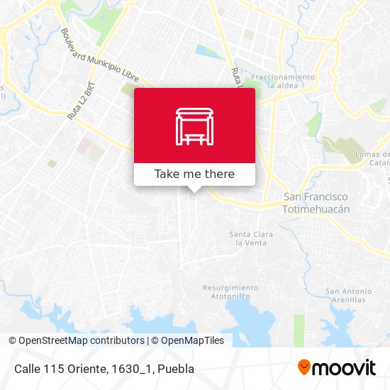 Mapa de Calle 115 Oriente, 1630_1