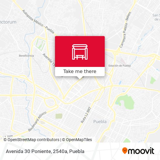 Avenida 30 Poniente, 2540a map