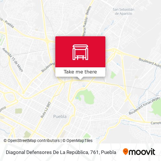 Mapa de Diagonal Defensores De La República, 761