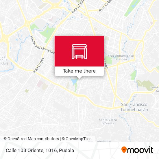 Mapa de Calle 103 Oriente, 1016
