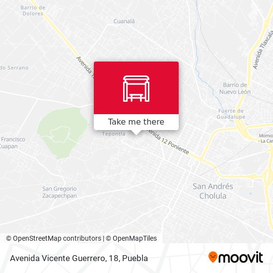 Avenida Vicente Guerrero, 18 map