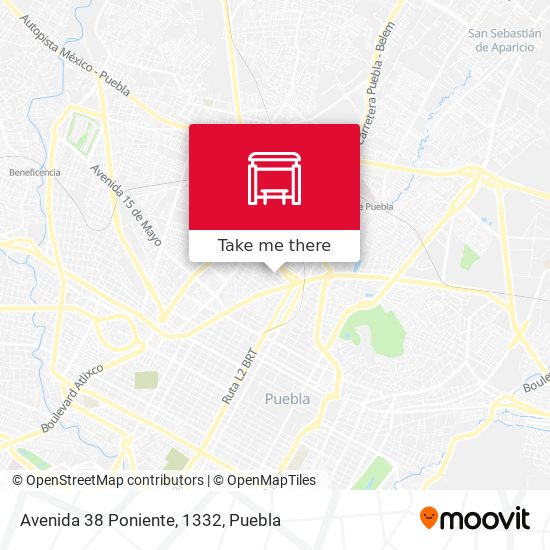 Mapa de Avenida 38 Poniente, 1332