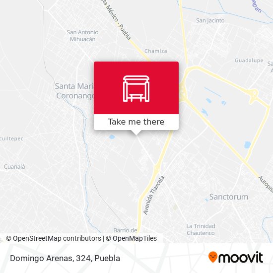 How to get to Domingo Arenas, 324 in San Pedro Cholula by Bus?