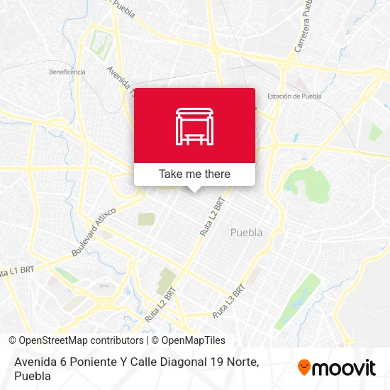Avenida 6 Poniente Y Calle Diagonal 19 Norte map