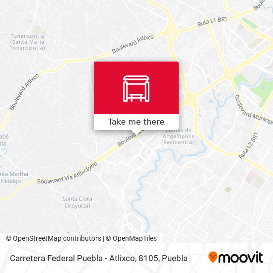 Mapa de Carretera Federal Puebla - Atlixco, 8105