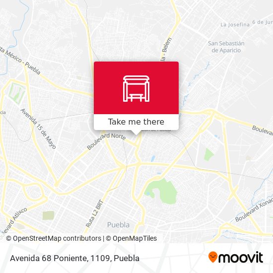 Mapa de Avenida 68 Poniente, 1109