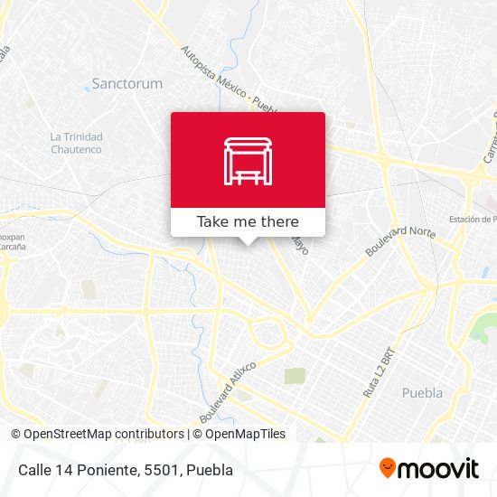 Mapa de Calle 14 Poniente, 5501