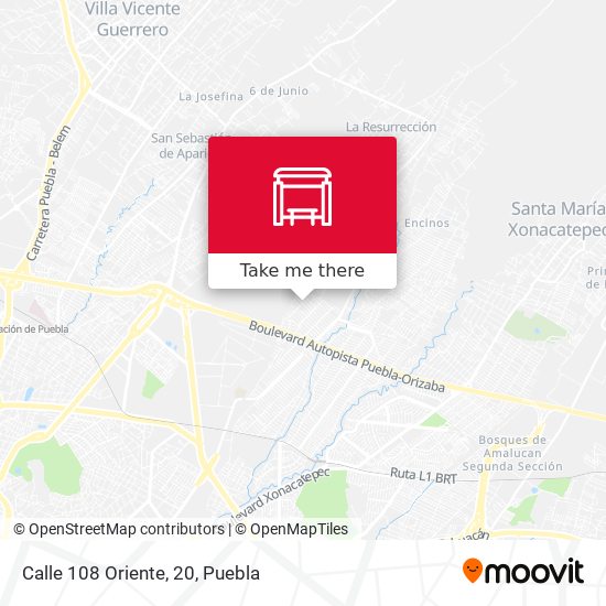 Mapa de Calle 108 Oriente, 20