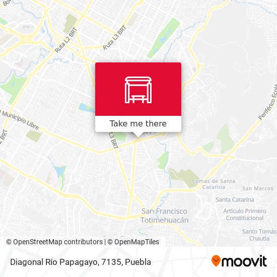 Diagonal Río Papagayo, 7135 map