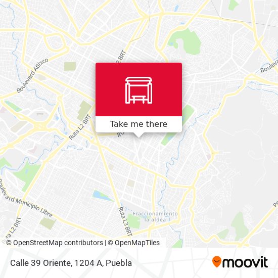 Calle 39 Oriente, 1204 A map