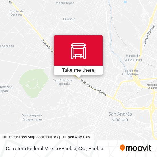 Carretera Federal México-Puebla, 43a map