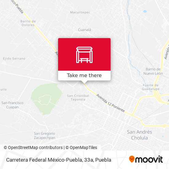 Carretera Federal México-Puebla, 33a map