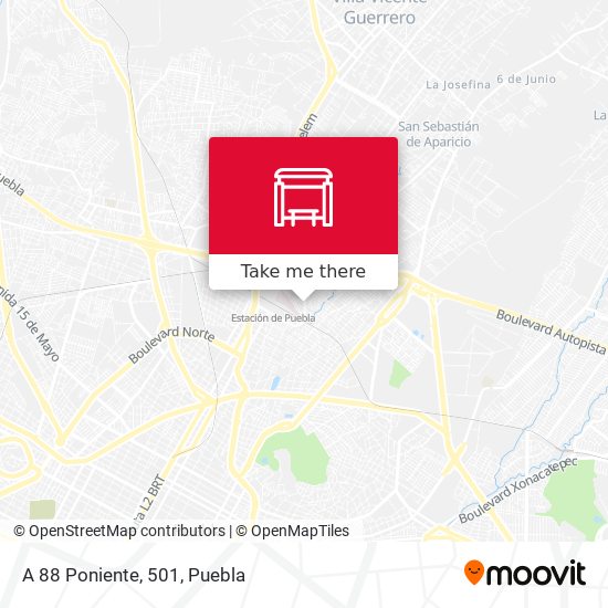 Mapa de A 88 Poniente, 501