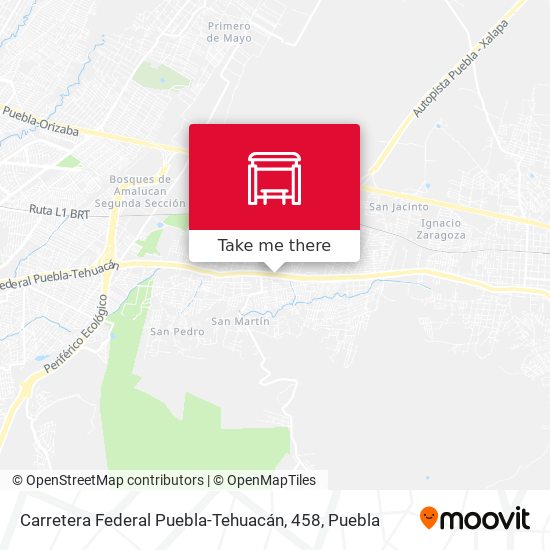 Mapa de Carretera Federal Puebla-Tehuacán, 458