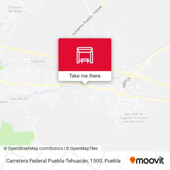 Carretera Federal Puebla-Tehuacán, 1500 map