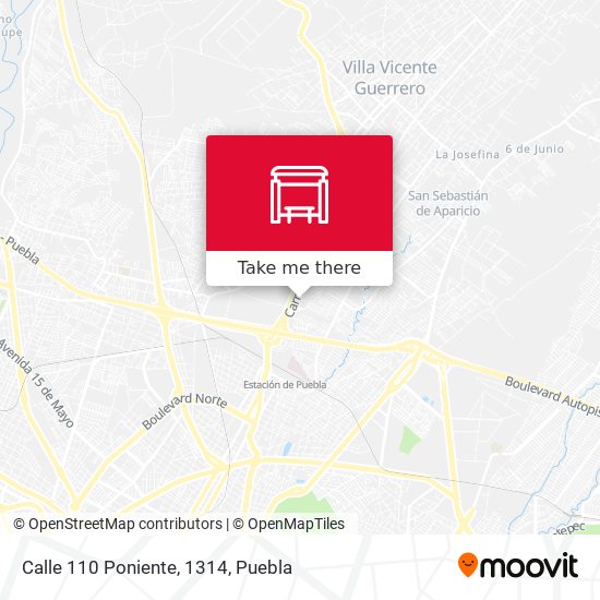Mapa de Calle 110 Poniente, 1314