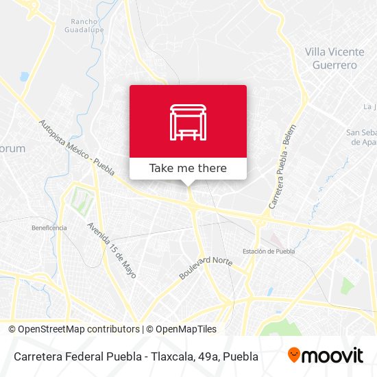 Mapa de Carretera Federal Puebla - Tlaxcala, 49a
