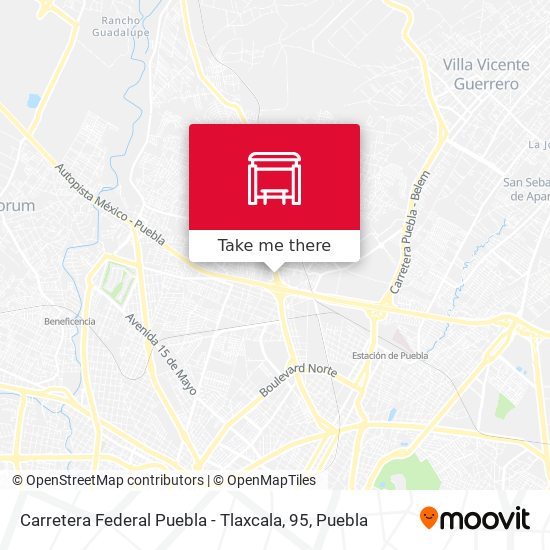 Mapa de Carretera Federal Puebla - Tlaxcala, 95