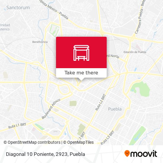 Diagonal 10 Poniente, 2923 map