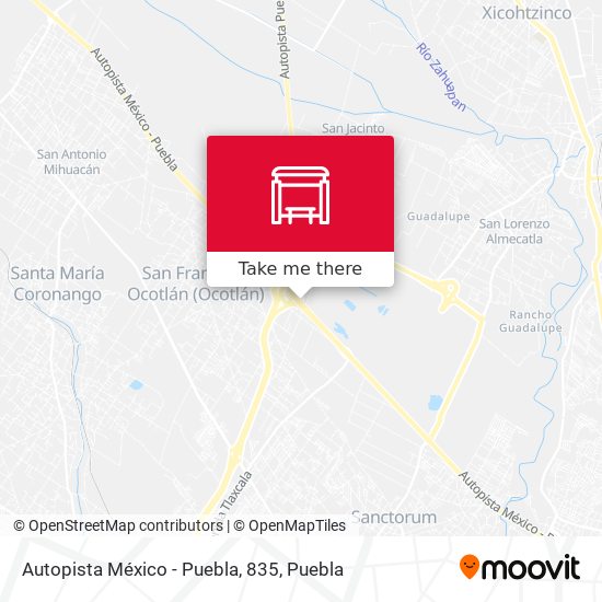 Mapa de Autopista México - Puebla, 835