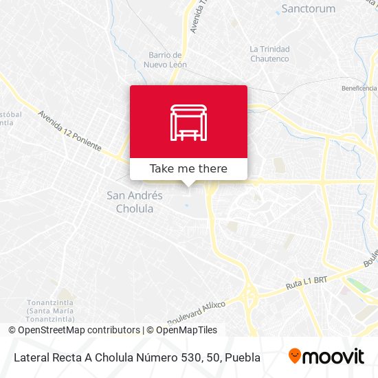 Mapa de Lateral Recta A Cholula Número 530, 50