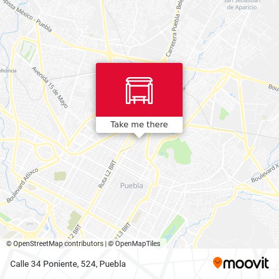 Mapa de Calle 34 Poniente, 524