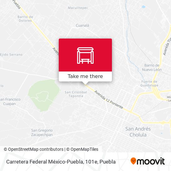 Carretera Federal México-Puebla, 101e map