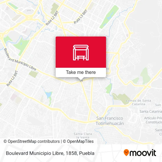 Boulevard Municipio Libre, 1858 map