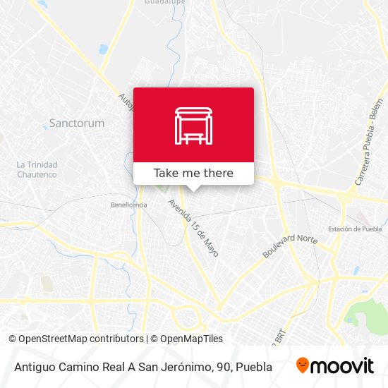 Mapa de Antiguo Camino Real A San Jerónimo, 90