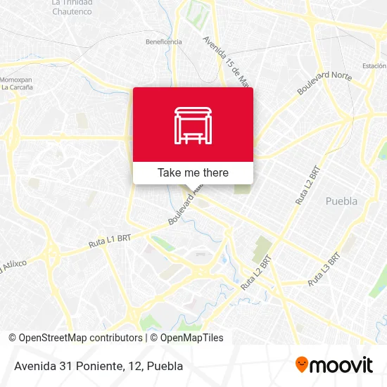 Avenida 31 Poniente, 12 map