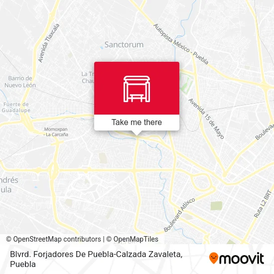 Mapa de Blvrd. Forjadores De Puebla-Calzada Zavaleta