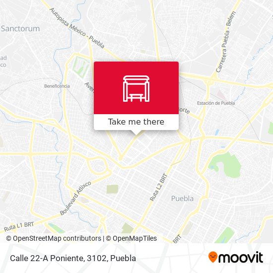 Mapa de Calle 22-A Poniente, 3102