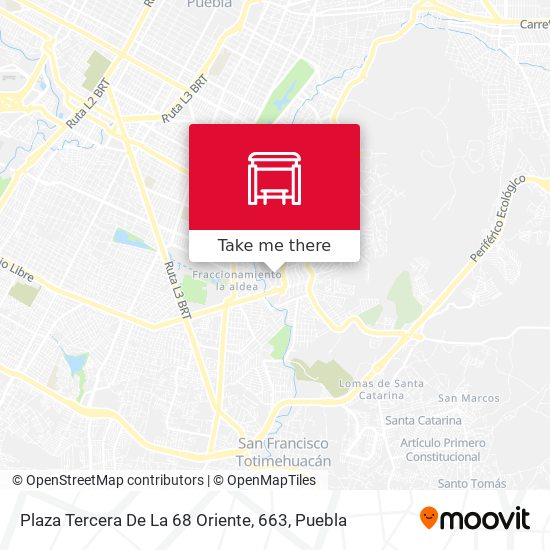 Mapa de Plaza Tercera De La 68 Oriente, 663