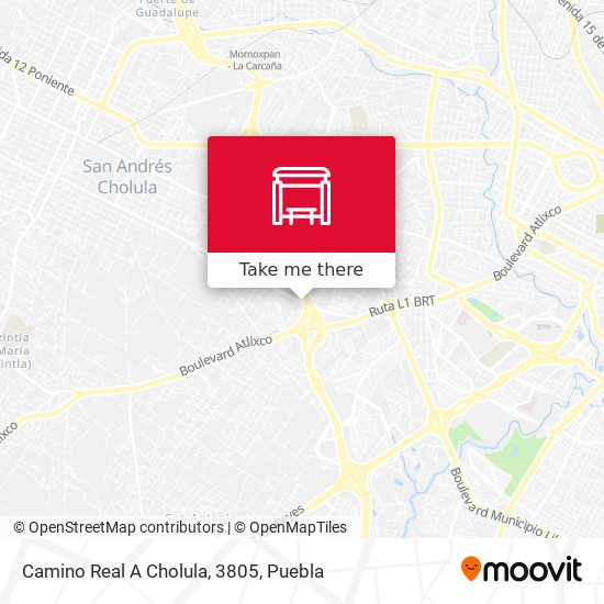Mapa de Camino Real A Cholula, 3805