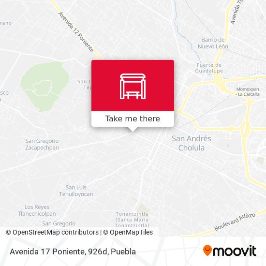 Mapa de Avenida 17 Poniente, 926d
